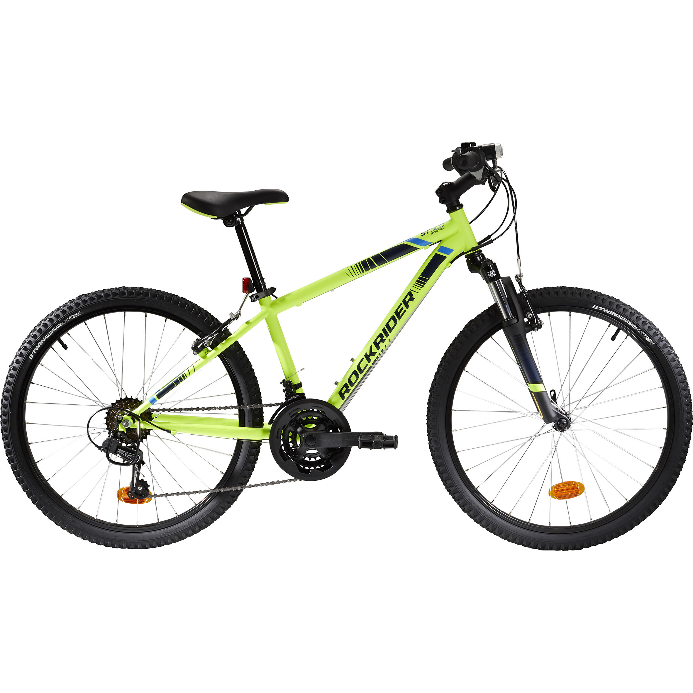 Horský bicykel rockrider st 500 24-palcový pre deti od 9 do 12 rokov žltý Tento model sme vytvorili pre deti od 9 do 12 rokov (135 až 150 cm)