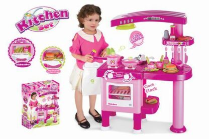 Detská kuchynka G21 veľká s príslušenstvom ružová z kategórie Darčeky a hračky | Hračky pre dievčatá | Kuchynky