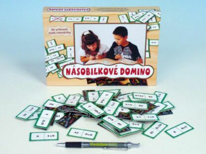 Násobilkové domino spoločenská hra 60ks v krabici 22x16x3cm z kategórie Darčeky a hračky | Detské hry | Stolné hry kúpite na Kokiskashop.sk za 12.19 €.