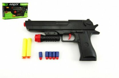 Pistole na pěnové náboje 2ks + špuntovka 5ks plast 30cm v krabici z kategórie Darčeky a hračky | Hračky pre chlapcov | Pištole kúpite na Kokiskashop.sk za 10.69 €.